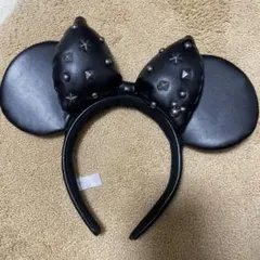 スタッズ付きブラックミッキーヘアバンド