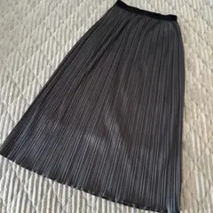 グレー ロング プリーツスカート　グローバルワーク
