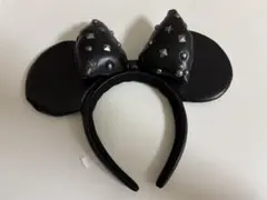 ディズニー カチューシャ ミニー ブラック レザー スタッズ付き
