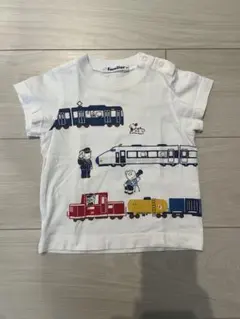 familiar 電車プリント Tシャツ 80