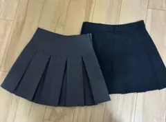 レディースプリーツスカート 黒,グレー Sサイズ