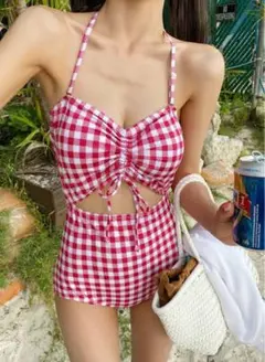 【値下げしました‼️】ギンガムチェック　水着