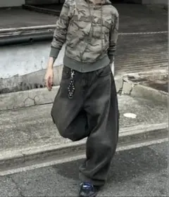 Chikashitu+ スーパーバギーデニムパンツ　メンズ　Mのサムネイル