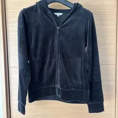 ベロアパーカー　ブラック