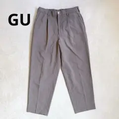 【美品】GU ドライワイドテーパードイージーアンクルパンツ M グレー ジーユー