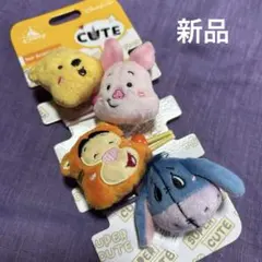 【香港ディズニー限定】クマのプーさんと仲間　ヘアアクセサリー四種セット　[新品]