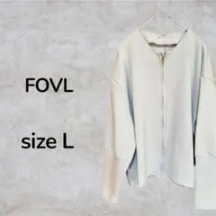 FOVL ノーカラージャケット サイズL アウター 長袖カットソー 古着