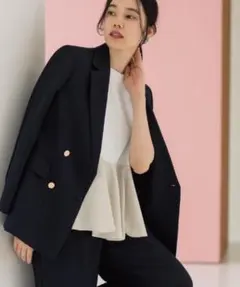 【試着のみ】OPAQUE.CLIP 金ボタンダブルブレストテーラードジャケット