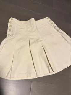 ラルフローレン　アイボリー コットン プリーツスカート