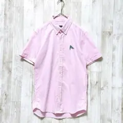 ビームス　メンズ　トップス　シャツ　半袖　ピンク　M 綿100% おでかけ　夏