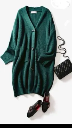 fall-in&co(talent) グリーン ロングカーディガン