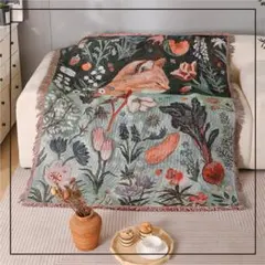 マルチカバー タペストリー 猫 花 ソファ ラグ 絵画風 ブランケット