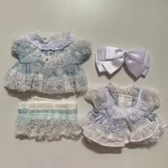 海外 20CM ぬいぐるみ服 着せ替え レースドレス 2点セット