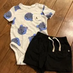 baby gap クマの顔ロンパースとショートパンツセット 18-24ヶ月