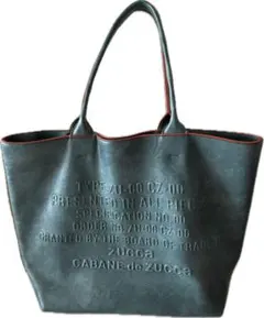 【ZUCCA】超BIGブルー　エンボスレザー トートバッグ 美品 ！！