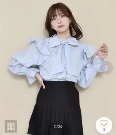 emsexcite 水色 ボウタイ ブラウス シャツ レトロガール