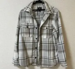 H&M グレー系チェック ネルシャツ M