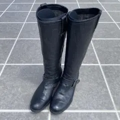 【FRYE】フライ　ロングブーツ　ブラック　7B ベルト付き　エンジニアブーツのサムネイル