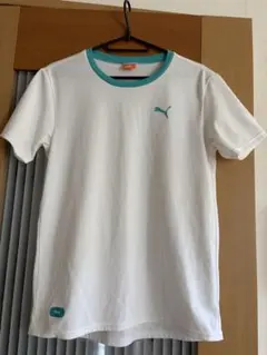 PUMA 半袖Tシャツ ホワイト×ターコイズ