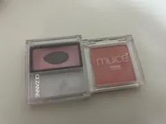 CEZANNE チークブラッシュ 03 & muice ぽわん チーク 01