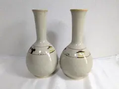 新品　奈良赤膚焼　赤膚山　大塩玉泉　奈良絵　耳付花瓶　壺　花生け　花入　遠州七窯 新品 奈良赤膚焼 赤膚山 大塩玉泉 奈良絵 耳付花瓶 壺 花生け 花