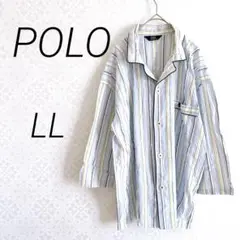 POLO ポロ　ルームウェア パジャマ LL 水色　ストライプ柄　軽量　柔らか
