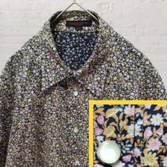 花 ボタニカル 総柄シャツ スナップボタン キレカジ モダン トラッド 日本製のサムネイル