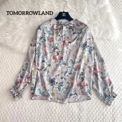 極美品♡トゥモローランド　サラサナッツプリント ボウタイギャザーブラウス