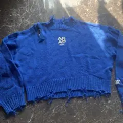 ANAP GIRL 青 クロップドセーター