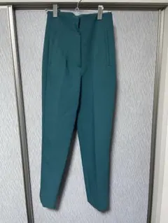 ZARA ハイウエスト スリムフィットパンツ グリーン XS