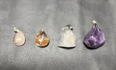 天然石 ペンダントトップ レピドクロサイト アメジスト ガーデン 4個セット