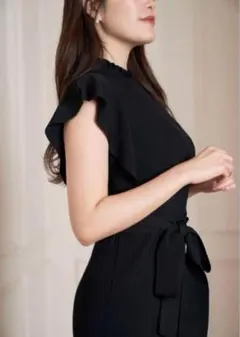 Herlipto Ruffle Sleeve Belted Knit Dress