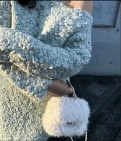 sheller フェイクファー ショルダーバッグ ホワイト