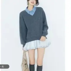 LILY BROWN シャツドッキングフリルミニワンピース　限定カラー