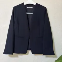 NATURAL BEAUTY BASIC ノーカラージャケット M ネイビー