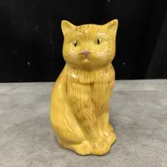 0 △12 猫型 陶器製 フラワーベース 花瓶 置物