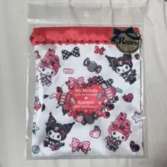 SRY1062EMリボン巾着　マイメロディ 50th クロミ 20th メロクロ