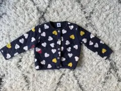 プチバトーpetit bateauハート柄キルティングカーディガン3ans95
