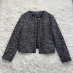 any FAM エニファムノーカラーブラック系黒セレモニージャケット【M】