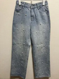 nyomパールワイドデニムパンツ