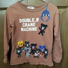 ミキハウス　ダブルビー　長袖　シャツ　ロンT　110　茶色　ブラウン　クレーン