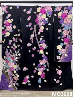 振袖 刺繍 金彩 紋意匠 薔薇 身丈162cm MO3698 - メルカリ