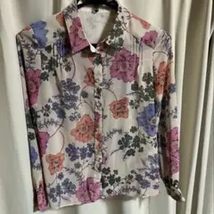 ジルスチュアート　花柄長袖ブラウス　M