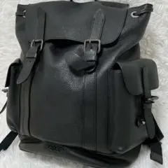 大容量 コーチ coach ハドソン リュック 黒 A4可 ペブルドレザー 