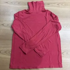 【 Mサイズ】ユニクロ　ヒートテック　トップス　タートルネック　レッド　ピンク