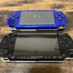 ジャンク品！SONY PSP 本体 青 黒 画面傷あり2点セット