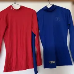 長袖アンダーシャツ 赤 青 2枚セット