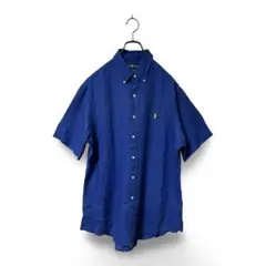 極美品 polo by ralphlauren リネン　ボタンダウンシャツ　Lのサムネイル