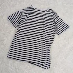 ニコアンド トップス Tシャツ ボーダー　スリット入り