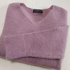 グリーンレーベルリラクシング Vネック セーター パープル ピンク